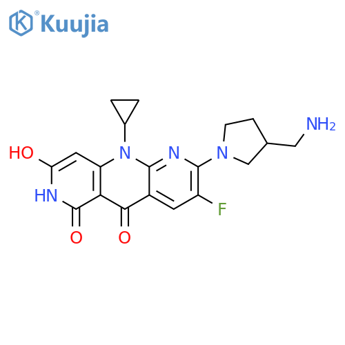 Pyrido[2,3-b][1,6]naphthyridine-5,6(7H,10H)-dione, 2-[3-(aminomethyl)-1-pyrrolidinyl]-10-cyclopropyl-3-fluoro-8-hydroxy- structure
