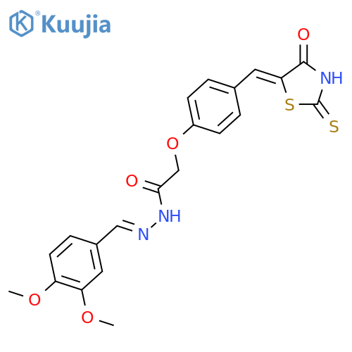 Acetic acid,2-[4-[(4-oxo-2-thioxo-5-thiazolidinylidene)methyl]phenoxy]-,2-[(3,4-dimethoxyphenyl)methylene]hydrazide structure