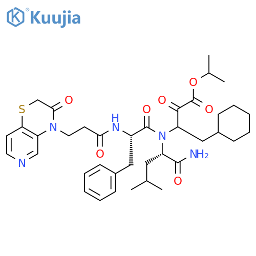 L-Leucinamide,N-[3-(2,3-dihydro-3-oxo-4H-pyrido[4,3-b]-1,4-thiazin-4-yl)-1-oxopropyl]-L-phenylalanyl-N-[1-(cyclohexylmethyl)-3-(1-methylethoxy)-2,3-dioxopropyl]- structure