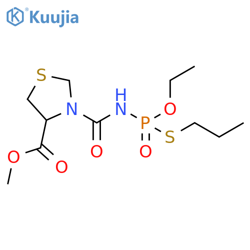 4-Thiazolidinecarboxylic acid, 3-[[[ethoxy(propylthio)phosphinyl]amino]carbonyl]-, methyl ester structure
