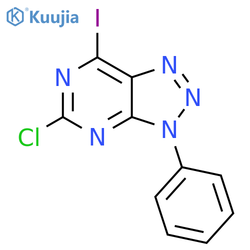 3H-1,2,3-Triazolo[4,5-d]pyrimidine, 5-chloro-7-iodo-3-phenyl- structure