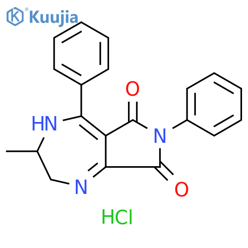 Pyrrolo[3,4-e]-1,4-diazepine-6,8(2H,3H)-dione, 4,7-dihydro-3-methyl-5,7-diphenyl-, hydrochloride (1:1) structure