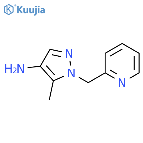 5-methyl-1-(pyridin-2-yl)methyl-1H-pyrazol-4-amine structure