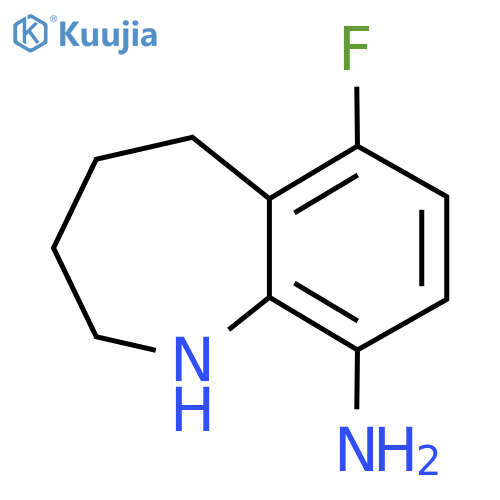 6-fluoro-2,3,4,5-tetrahydro-1H-1-benzazepin-9-amine structure