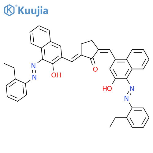 Cyclopentanone,2-[[4-[(2-ethylphenyl)azo]-3-hydroxy-1-naphthalenyl]methylene]-5-[[4-[(2-ethylphenyl)azo]-3-hydroxy-2-naphthalenyl]methylene]- structure
