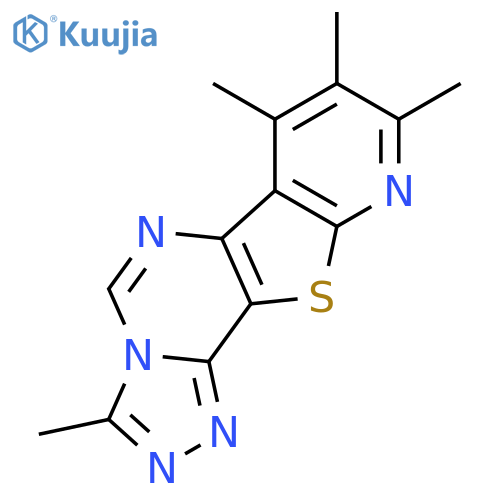 PYRIDO[3',2':4,5]THIENO[2,3-E]-1,2,4-TRIAZOLO[4,3-C]PYRIMIDINE, 3,7,8,9-TETRAMETHYL- structure