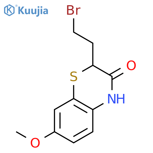 2H-1,4-Benzothiazin-3(4H)-one, 2-(2-bromoethyl)-7-methoxy- structure
