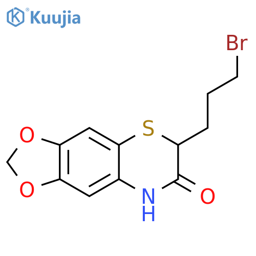 6H-1,3-Dioxolo[4,5-g][1,4]benzothiazin-7(8H)-one, 6-(3-bromopropyl)- structure