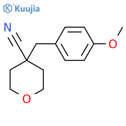 4-[(4-Methoxyphenyl)methyl]oxane-4-carbonitrile structure