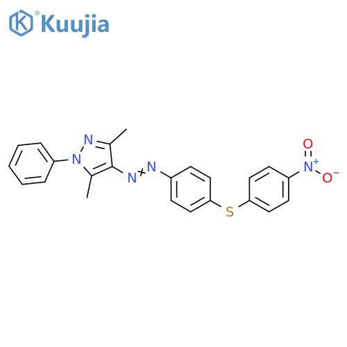 1H-Pyrazole,3,5-dimethyl-4-[[4-[(4-nitrophenyl)thio]phenyl]azo]-1-phenyl- structure