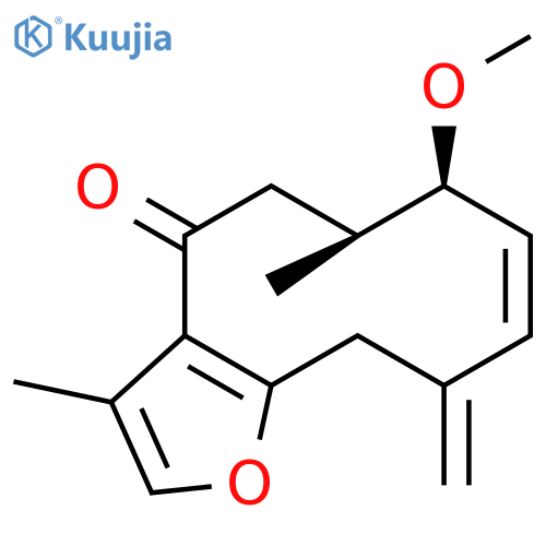 (6S,7R)-7-Methoxy-3,6-dimethyl-10-methylidene-5,6,7,11-tetrahydrocyclodeca[b]furan-4-one structure