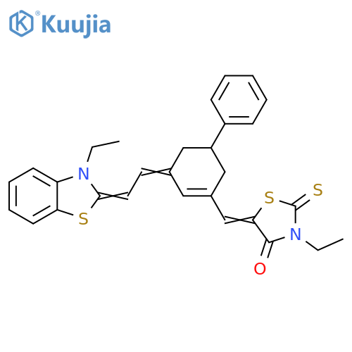 4-Thiazolidinone,3-ethyl-5-[[3-[(3-ethyl-2(3H)-benzothiazolylidene)ethylidene]-5-phenyl-1-cyclohexen-1-yl]methylene]-2-thioxo- structure