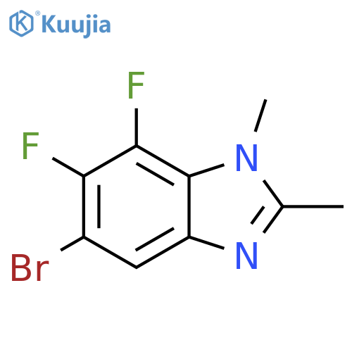 5-Bromo-6,7-difluoro-1,2-dimethyl-1,3-benzodiazole structure
