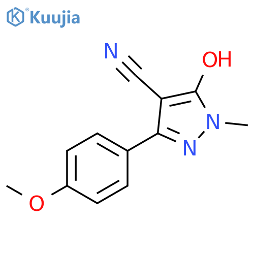1H-Pyrazole-4-carbonitrile, 5-hydroxy-3-(4-methoxyphenyl)-1-methyl- structure