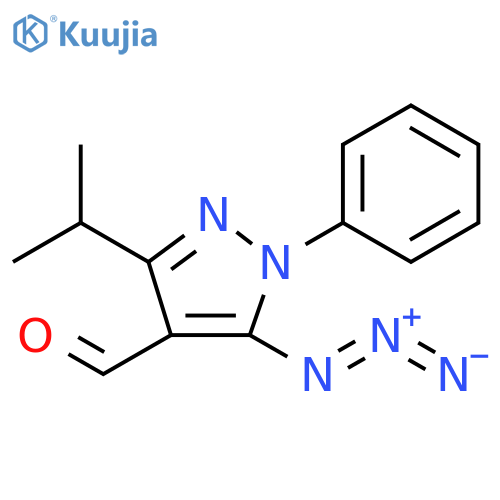 1H-Pyrazole-4-carboxaldehyde, 5-azido-3-(1-methylethyl)-1-phenyl- structure