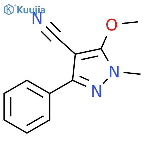 1H-Pyrazole-4-carbonitrile, 5-methoxy-1-methyl-3-phenyl- structure