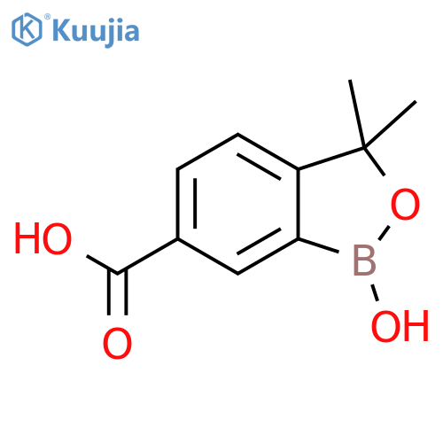 1-hydroxy-3,3-dimethyl-1,3-dihydro-2,1-benzoxaborole-6-carboxylic acid structure