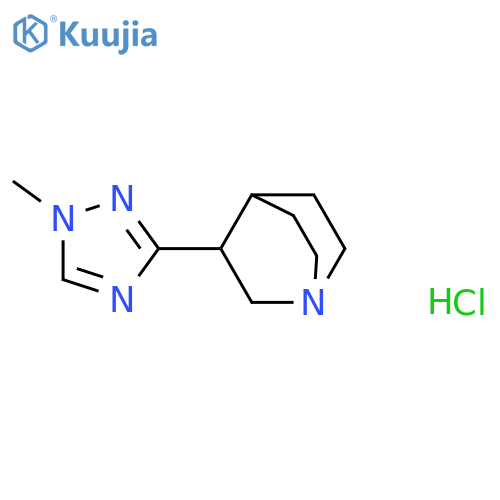 1-Azabicyclo[2.2.2]octane, 3-(1-methyl-1H-1,2,4-triazol-3-yl)-, hydrochloride (1:2) structure