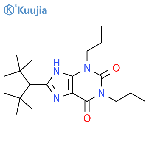 1H-Purine-2,6-dione, 3,9-dihydro-1,3-dipropyl-8-(2,2,5,5-tetramethylcyclopentyl)- structure
