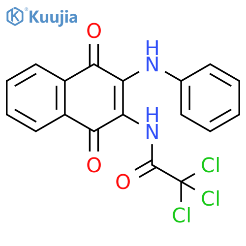 Acetamide,2,2,2-trichloro-N-[1,4-dihydro-1,4-dioxo-3-(phenylamino)-2-naphthalenyl]- structure