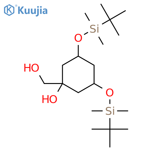(3S,5S)-3,5-Bis(1,1-dimethylethyl)dimethylsilyloxy-1-hydroxy-cyclohexanemethanol structure