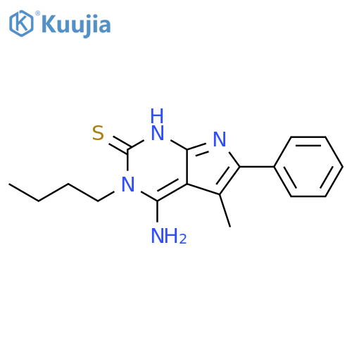 2H-Pyrrolo[2,3-d]pyrimidine-2-thione,4-amino-3-butyl-1,3-dihydro-5-methyl-6-phenyl- structure