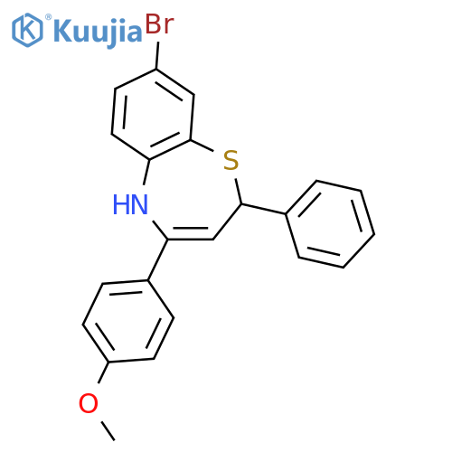 1,5-Benzothiazepine,8-bromo-2,5-dihydro-4-(4-methoxyphenyl)-2-phenyl- structure