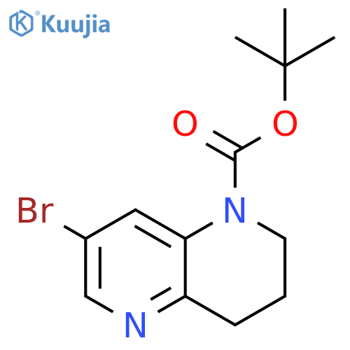 tert-butyl 7-bromo-1,2,3,4-tetrahydro-1,5-naphthyridine-1-carboxylate structure