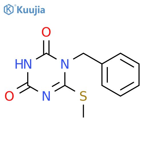 1,3,5-Triazine-2,4(1H,3H)-dione, 6-(methylthio)-1-(phenylmethyl)- structure