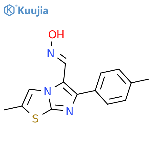 Imidazo[2,1-b]thiazole-5-carboxaldehyde, 2-methyl-6-(4-methylphenyl)-,oxime structure