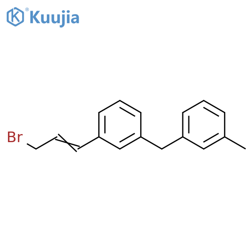 Benzene, 1-(3-bromo-1-propenyl)-3-[(3-methylphenyl)methyl]- structure