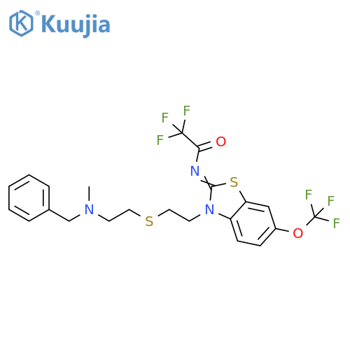 Acetamide,2,2,2-trifluoro-N-[3-[2-[[2-[methyl(phenylmethyl)amino]ethyl]thio]ethyl]-6-(trifluoromethoxy)-2(3H)-benzothiazolylidene]- structure