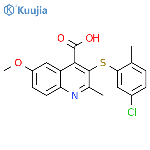 4-Quinolinecarboxylic acid,3-[(5-chloro-2-methylphenyl)thio]-6-methoxy-2-methyl- structure
