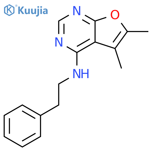 Furo[2,3-d]pyrimidin-4-amine, 5,6-dimethyl-N-(2-phenylethyl)- structure