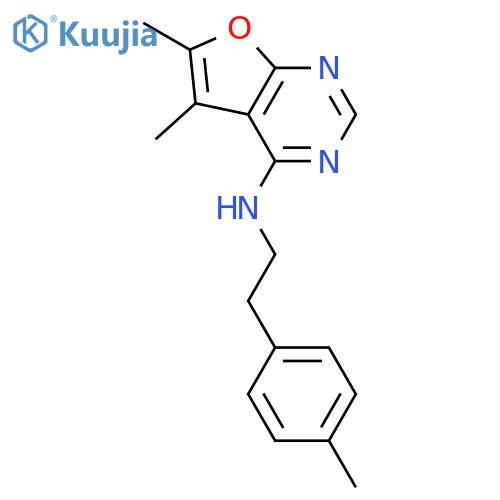 Furo[2,3-d]pyrimidin-4-amine, 5,6-dimethyl-N-[2-(4-methylphenyl)ethyl]- structure