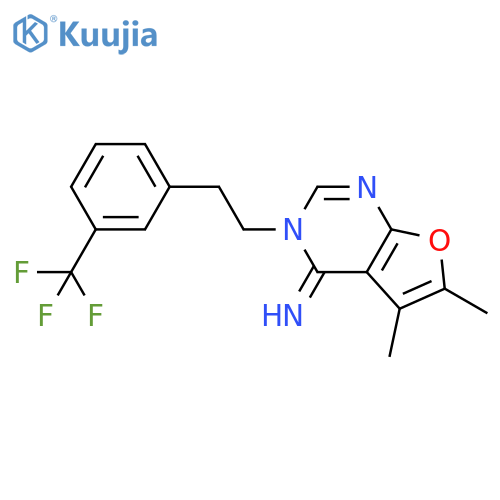 Furo[2,3-d]pyrimidin-4(3H)-imine, 5,6-dimethyl-3-[2-[3-(trifluoromethyl)phenyl]ethyl]- structure