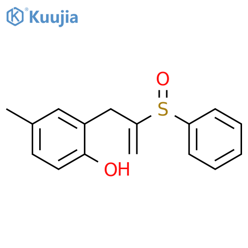 Phenol, 4-methyl-2-[2-(phenylsulfinyl)-2-propenyl]- structure