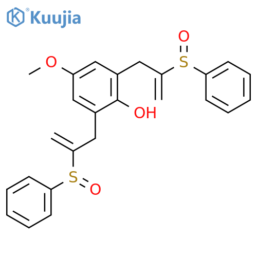 Phenol, 4-methoxy-2,6-bis[2-(phenylsulfinyl)-2-propenyl]- structure