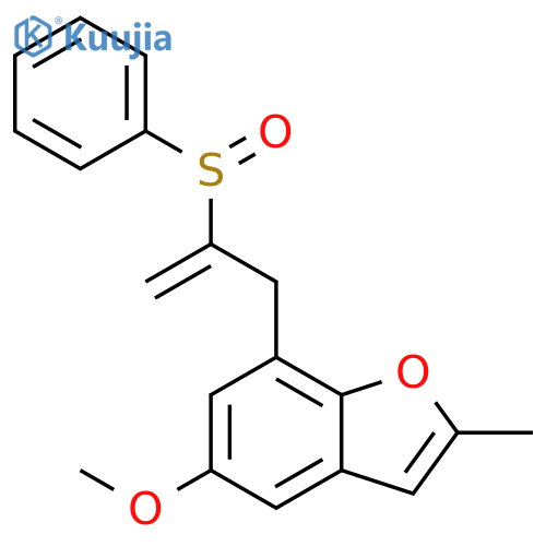 Benzofuran, 5-methoxy-2-methyl-7-[2-(phenylsulfinyl)-2-propenyl]- structure