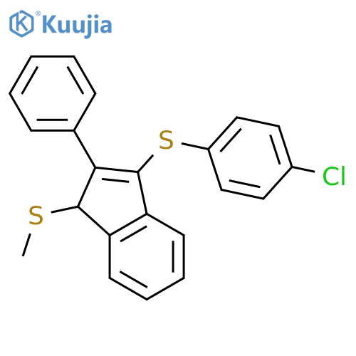 1H-Indene, 3-[(4-chlorophenyl)thio]-1-(methylthio)-2-phenyl- structure