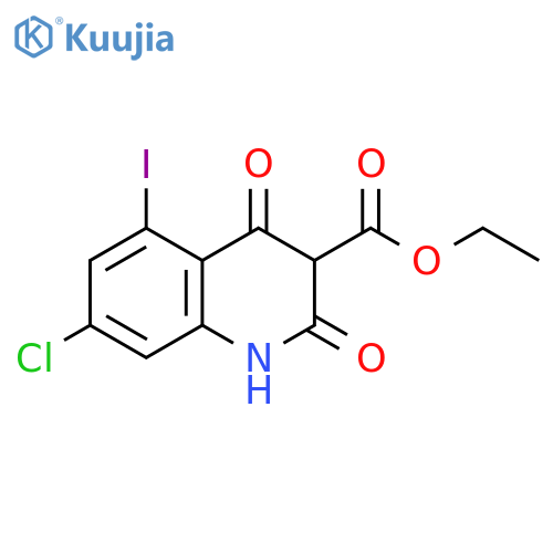 3-Quinolinecarboxylic acid,7-chloro-1,2,3,4-tetrahydro-5-iodo-2,4-dioxo-, ethyl ester structure