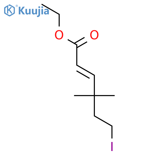 2-Hexenoic acid, 6-iodo-4,4-dimethyl-, ethyl ester, (E)- structure