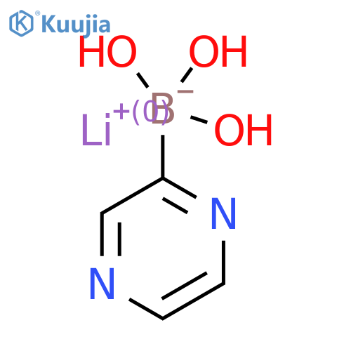 lithium(1+) trihydroxy(pyrazin-2-yl)boranuide structure