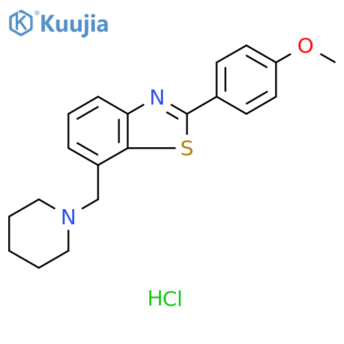 Benzothiazole, 2-(4-methoxyphenyl)-7-(1-piperidinylmethyl)-, hydrochloride (1:1) structure