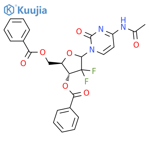 N-[1-(3,5-Di-O-benzoyl-2-deoxy-2,2-difluoro-D-erythro-pentofuranosyl)-1,2-dihydro-2-oxo-4-pyrimidinyl]acetamide structure