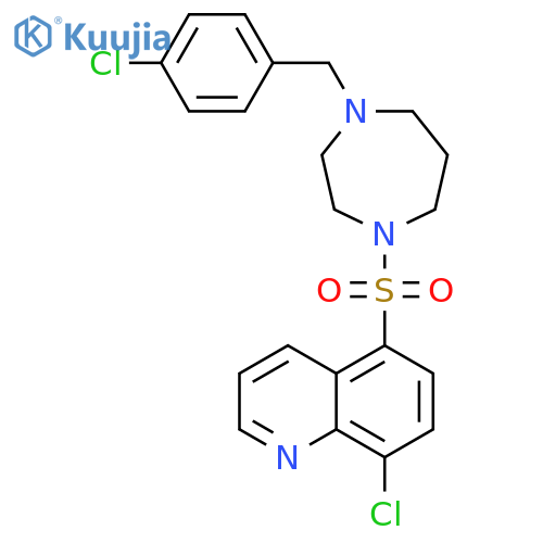 1H-1,4-Diazepine,1-[(4-chlorophenyl)methyl]-4-[(8-chloro-5-quinolinyl)sulfonyl]hexahydro- structure