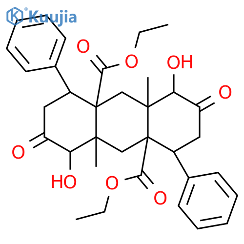 4a,8a-Anthracenedicarboxylic acid,dodecahydro-1,5-dihydroxy-9a,10a-dimethyl-2,6-dioxo-4,8-diphenyl-,diethyl ester structure