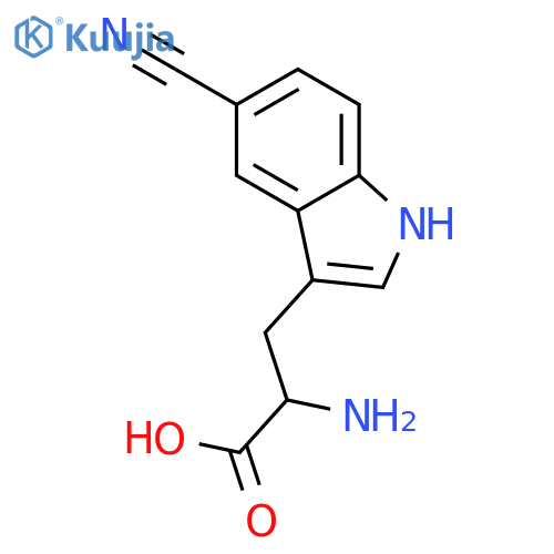 (S)-2-Amino-3-(5-cyano-1H-indol-3-yl)propanoic acid structure