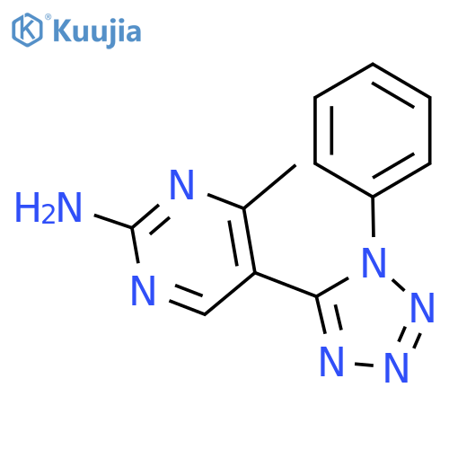 2-Pyrimidinamine, 4-methyl-5-(1-phenyl-1H-tetrazol-5-yl)- structure