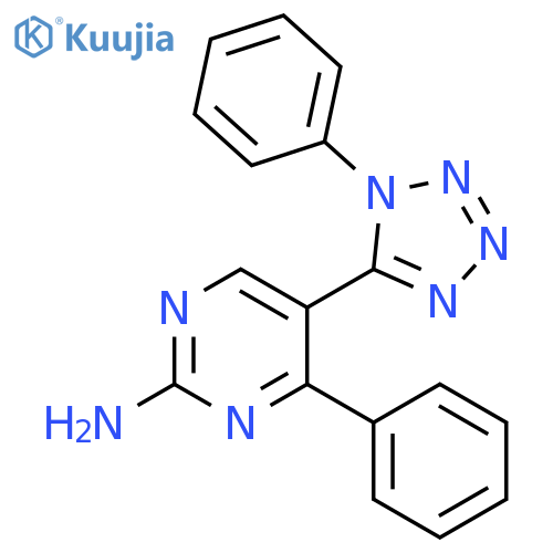 2-Pyrimidinamine, 4-phenyl-5-(1-phenyl-1H-tetrazol-5-yl)- structure